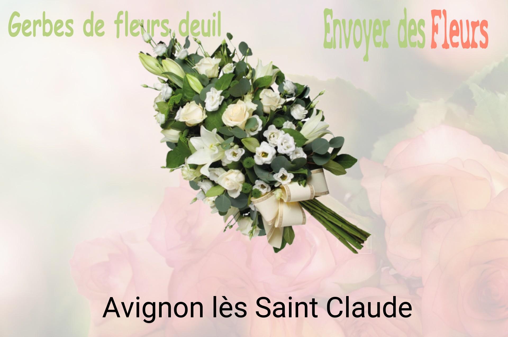 Gerbe de fleurs de deuil livrée à Avignon-lès-Saint-Claude